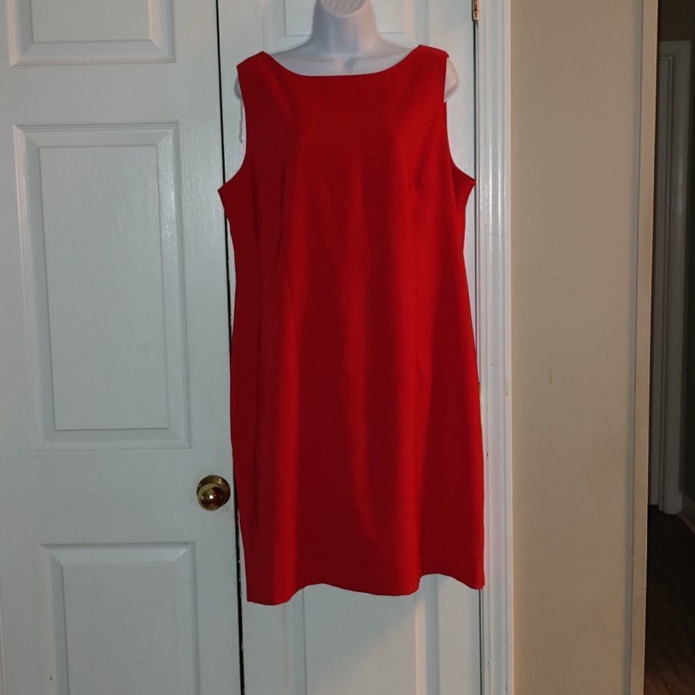 Perceptions New York Red sleeveless Dress  Sz 18